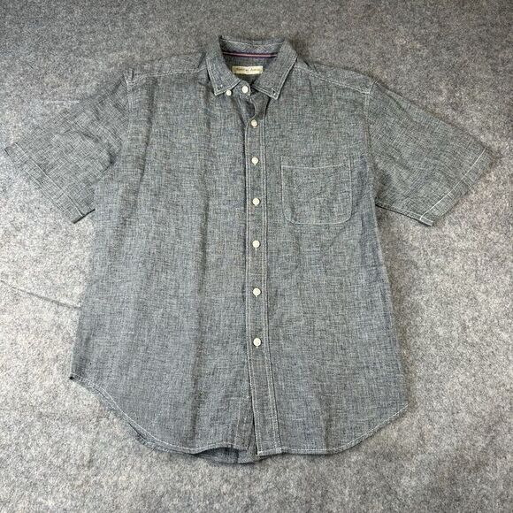 Territory Ahead Shirt Mens Small Gray Linen Blend Button Down Lightweight - Picture 1 of 6